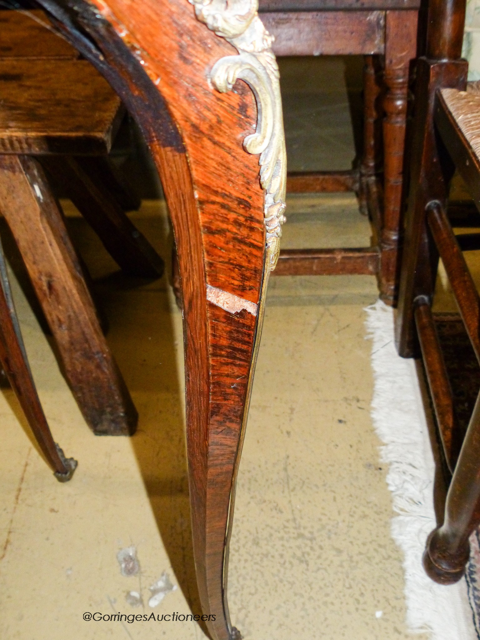 A Louis XVI style marquetry inlaid circular kingwood occasional table, diameter 50cm, height 76cm